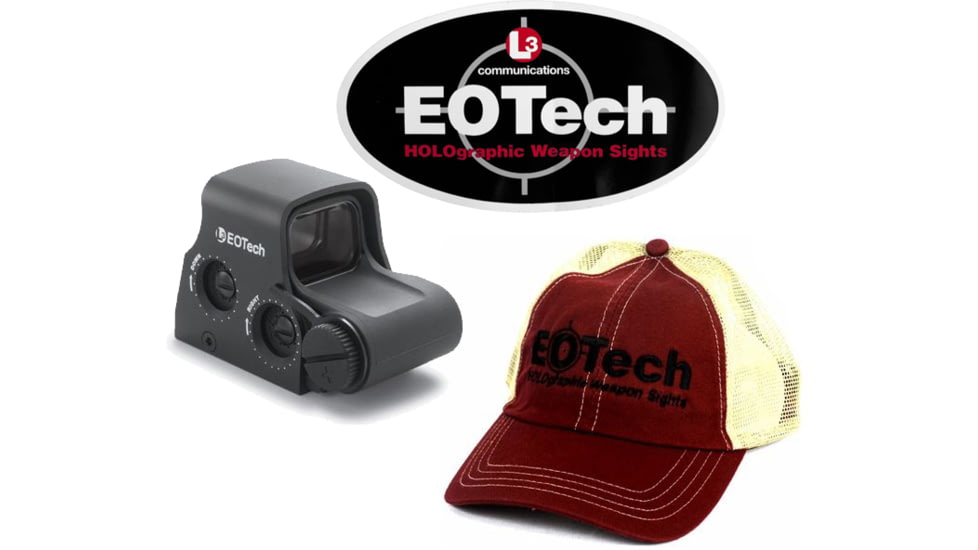 EOTech Transverse Red Dot Sight, Black, Circle-2-Dot Reticle - KIT w/ EOTech Baseball Hat and EOTech Sticker
