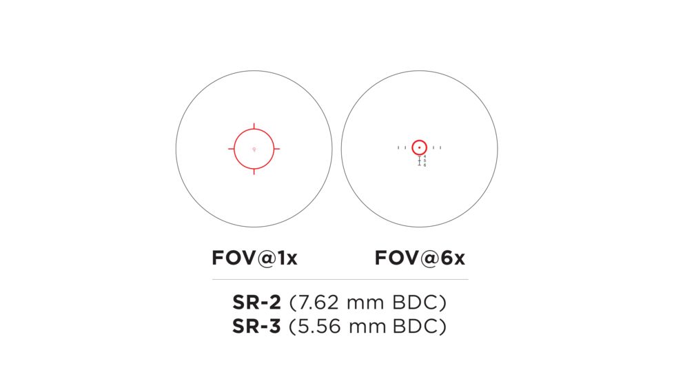 EOTech Vudu Rifle Scope, 1-6x24mm, First Focal Plane, SR2 Reticle, Black, VUDU.1-6.FFP.SR2