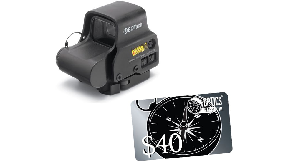 EOTech HWS EXPS 3 Circle Red Dot Sight, 2 Dot Reticle, w/ OpticsPlanet.com Email Gift Certificate - 40, Black, EXPS3-2-KIT4