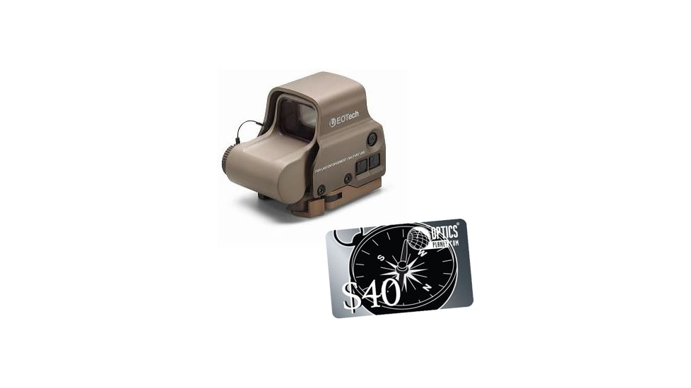 EOTech HWS EXPS 3 Circle Red Dot Sight, 1 Dot Reticle, w/ OpticsPlanet.com Email Gift Certificate - 40, Tan, EXPS3-0TAN-KIT4