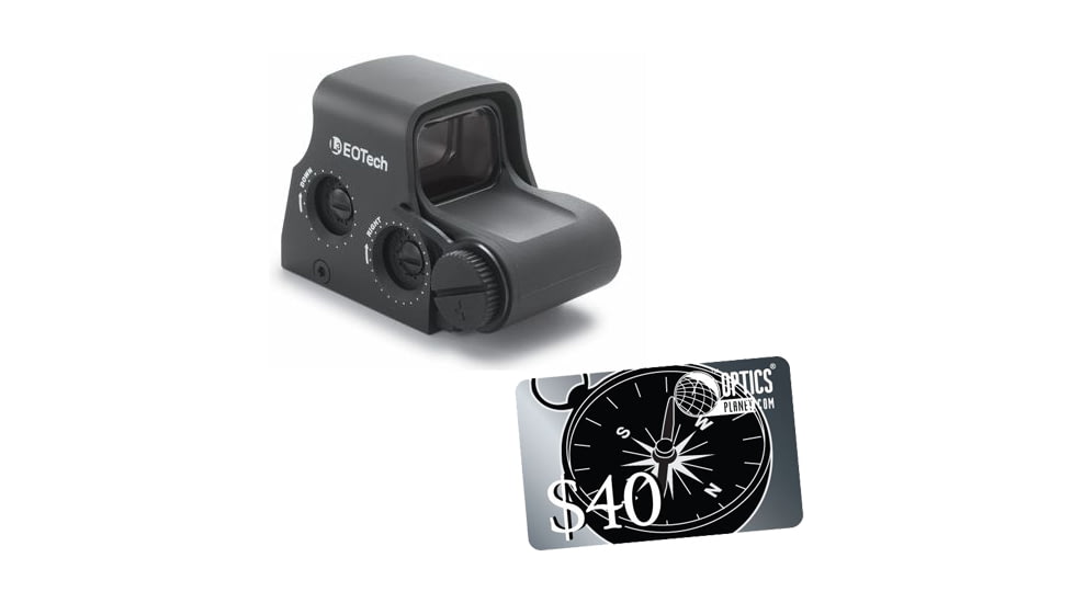 EOTech Transverse Red Dot Sight, 68 MOA Ring w/ two 1 MOA Dot, w/ 40 OpticsPlanet.com Gift Certificate, Black, XPS3-2-KIT4