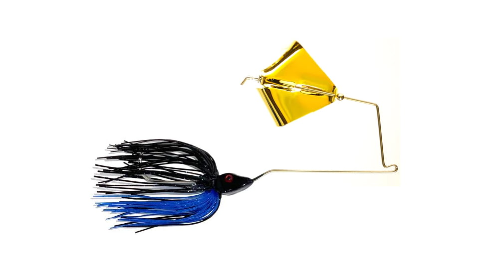 Epic Baits Buzz Bait Slow Rollr, Gold Blade, Midnight Blue, 1/2 oz, BBSR12BLKBLFGB025