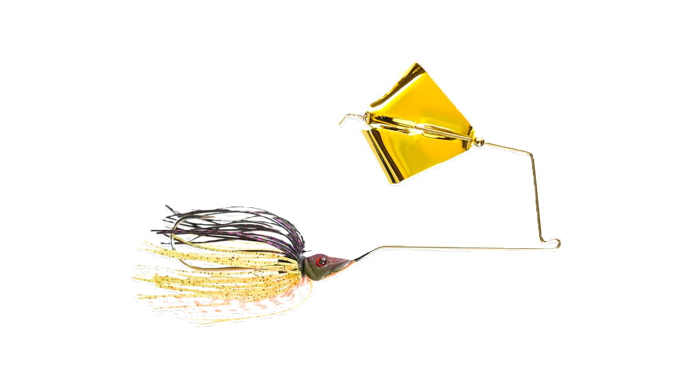 Epic Baits Buzz Bait Slow Rollr, Gold Blade, Bluegill, 1/4 oz, BBBNR14WHTBLC027