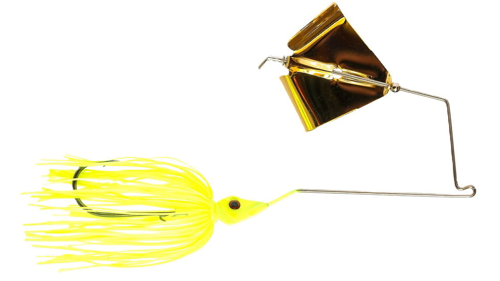 Epic Baits Buzz Bait Slow Rollr, Gold Blade, Chartreuse, 3/8 oz, BBSR38CHTBLFGB022