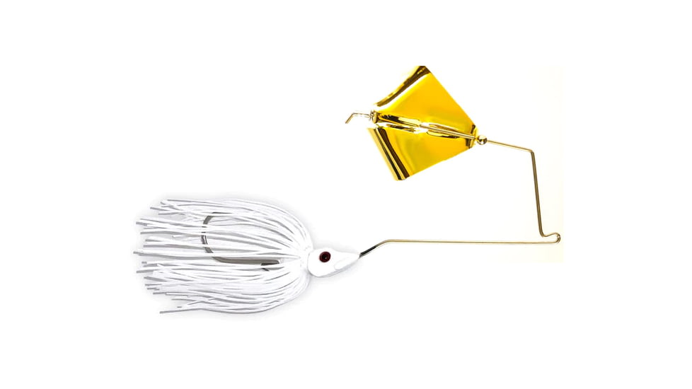 Epic Baits Buzz Bait Slow Rollr, Gold Blade, Ghost White, 1/2 oz, BBSR12WHTBLFGB027