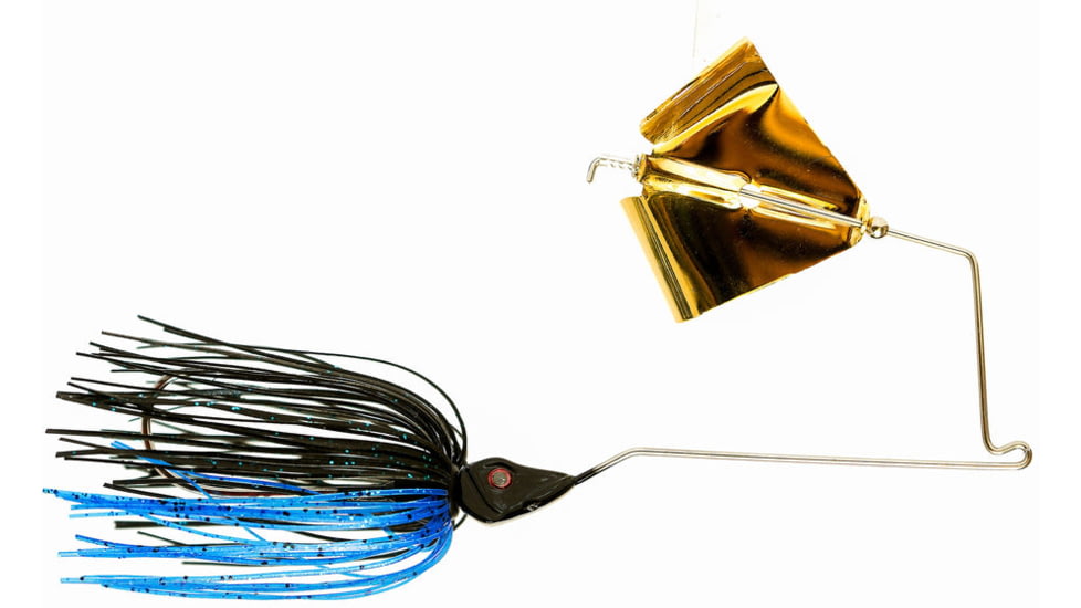 Epic Baits Buzz Bait Slow Rollr, Gold Blade, Midnight Blue, 3/8 oz, BBSR38BLKBLFGB025