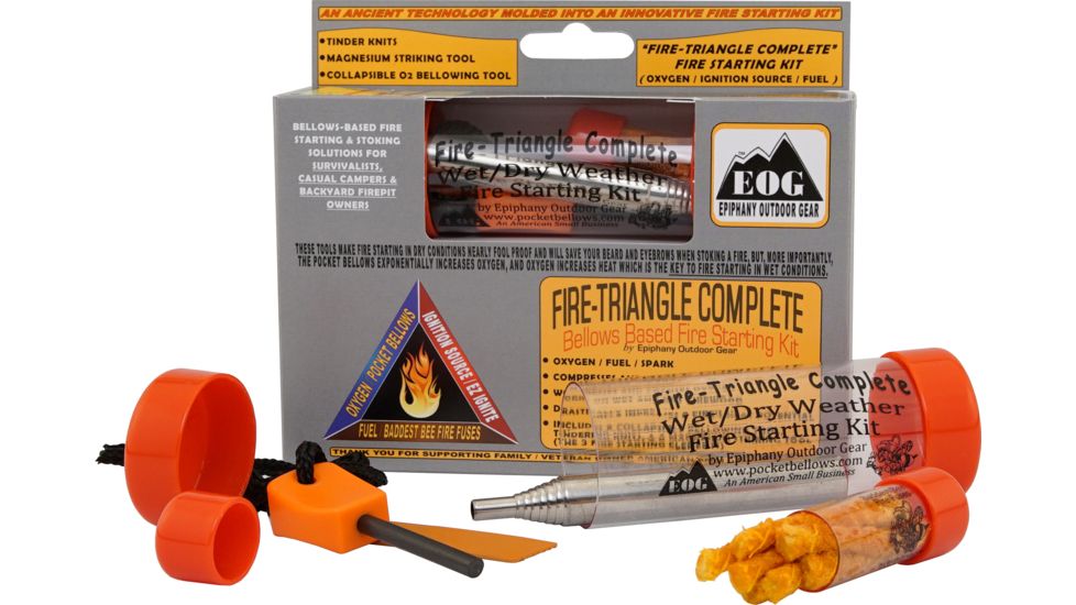 Epiphany Outdoor Gear Pocket Bellows Weatherproof 3-Piece Fire Starting Kit