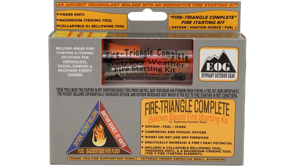 Epiphany Outdoor Gear Pocket Bellows Weatherproof 3-Piece Fire Starting Kit