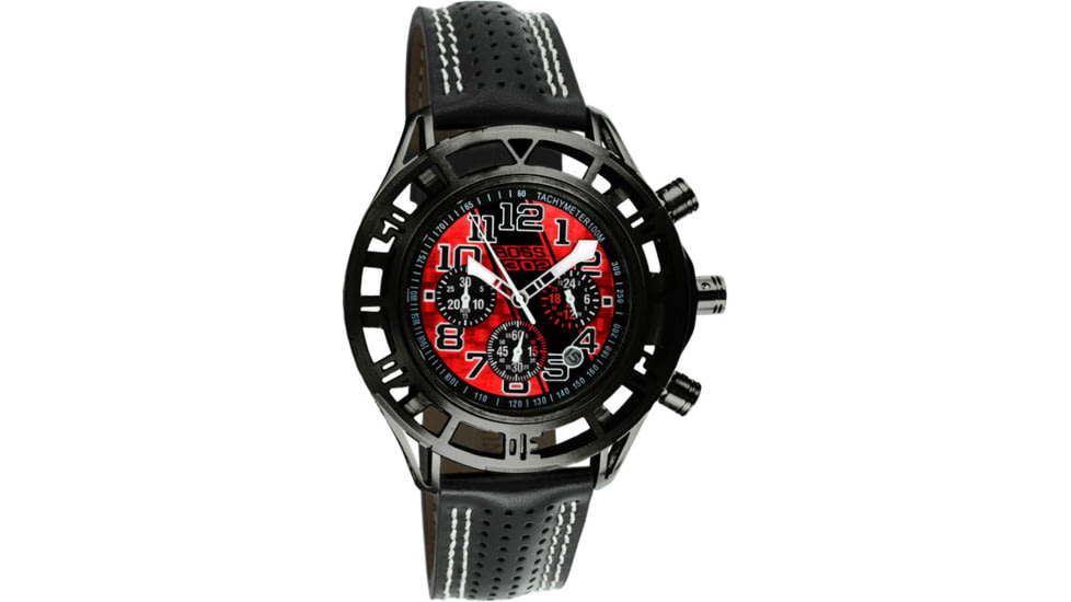 Equipe Eqb102 Mustang Boss 302 Mens Watch - Black Case, Red Dial w/ Black Stripe