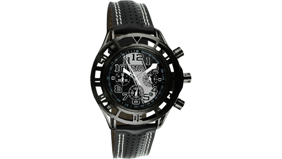 Equipe Eqb103 Mustang Boss 302 Mens Watch - Black Case, Black Dial w/ Silver Stripe