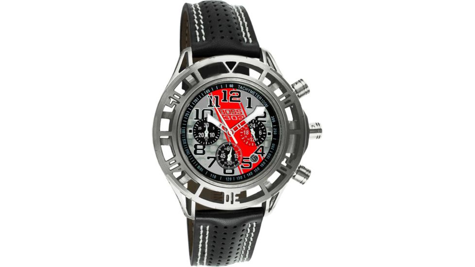 Equipe Eqb105 Mustang Boss 302 Mens Watch - Silver Case, Silver Dial w/ Red Stripe