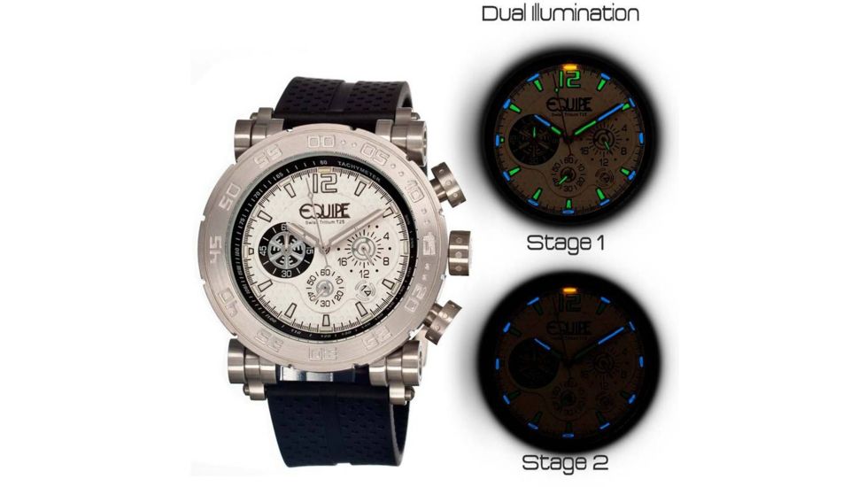 Equipe Tritium Stud Mens Watch, Black-Silver-White EQUET502