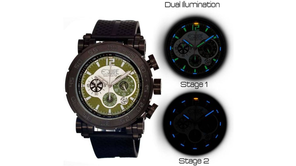 Equipe Tritium Stud Mens Watch, Black-Olive EQUET506
