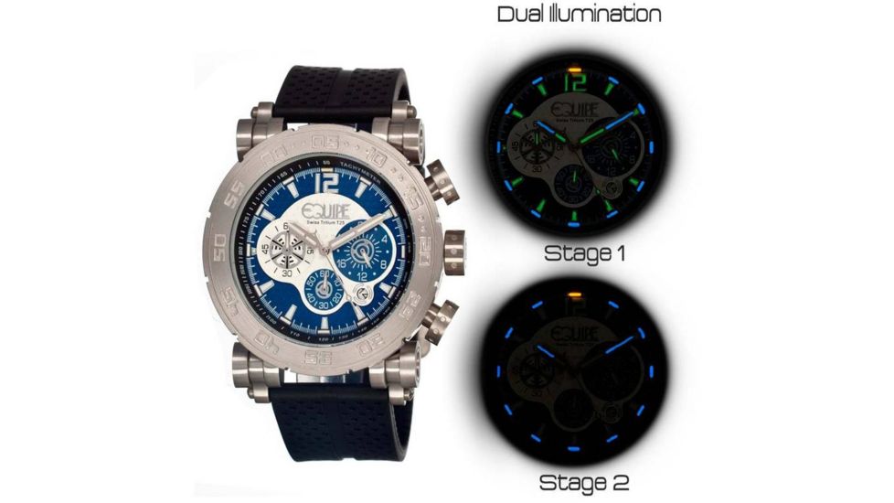 Equipe Tritium Stud Mens Watch, Black-Silver-Blue EQUET508