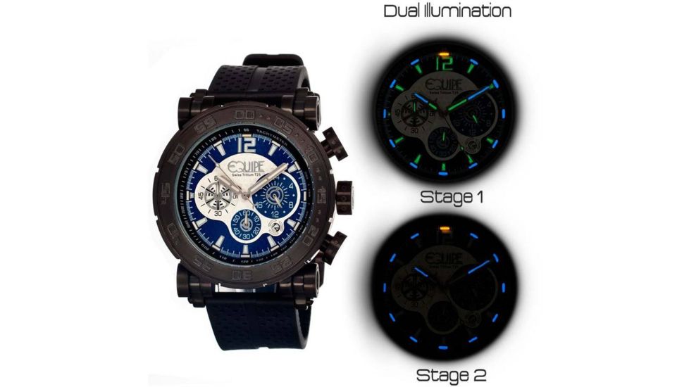 Equipe Tritium Stud Mens Watch, Black-Blue-Multicolor EQUET509