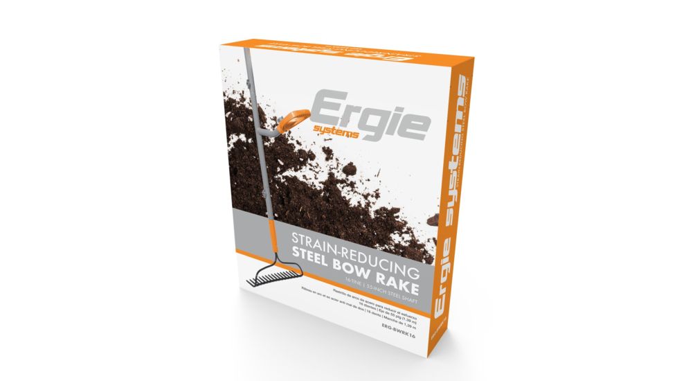 Ergiesystems 16 Tines Steel Shaft Strain Reducing Bow Rake - 55in, Orange ERG-BWRK16