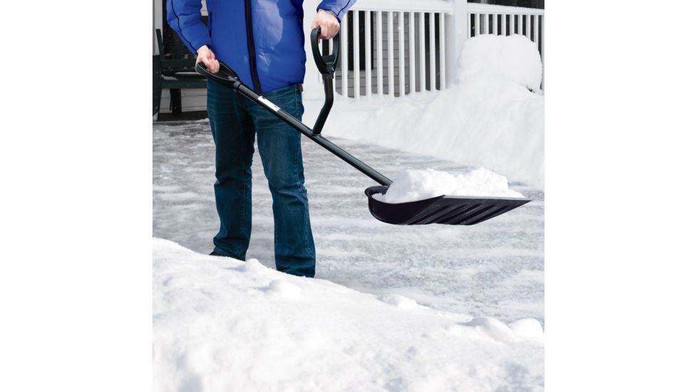 Ergiesystems 18in Two-Handed Ergonomic Snow Shovel, Black SNW101