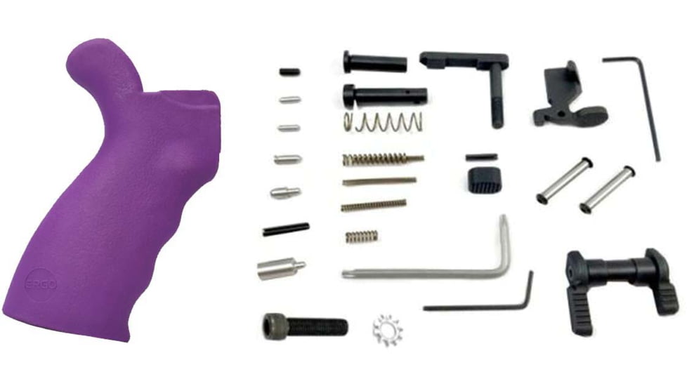 ERGO AR-15 Lower Parts Kit w/ Grip, Purple, 4979-PUR