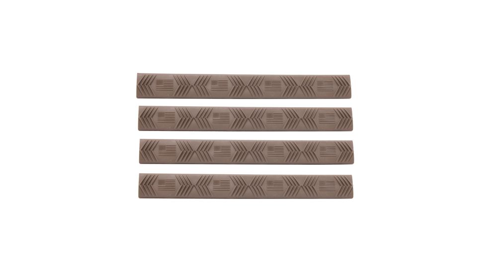 ERGO 7-Slot KeyMod Wedgelok Rail Cover, 4 Pack, American Flag, Dark Earth, 4330-4PK-Flag-DE