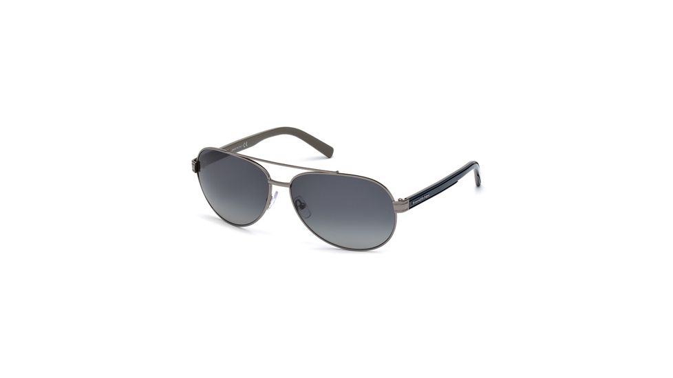 Ermenegildo Zegna EZ0004 Sunglasses - Shiny Gunmetal Frame Color, Smoke Lens Color