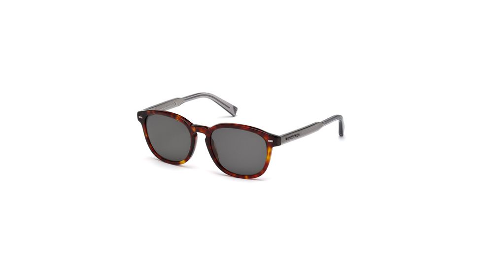 Ermenegildo Zegna EZ0005 Sunglasses - Red Havana Frame Color, Smoke Polarized Lens Color
