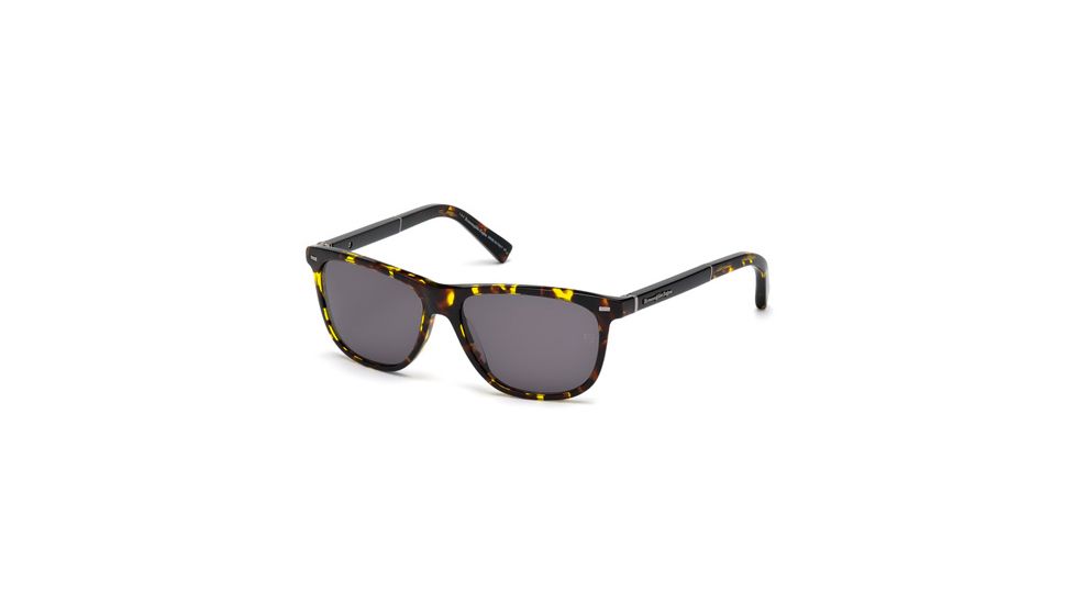 Ermenegildo Zegna EZ0009 Sunglasses - Red Havana Frame Color, Smoke Lens Color