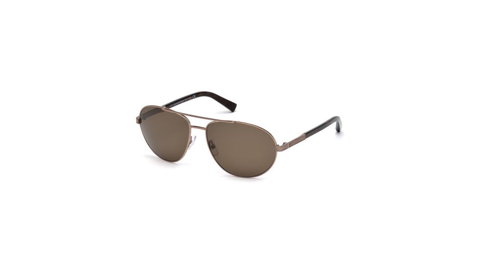 Ermenegildo Zegna EZ0011 Sunglasses - Shiny Light Bronze Frame Color, Roviex Polarized Lens Color