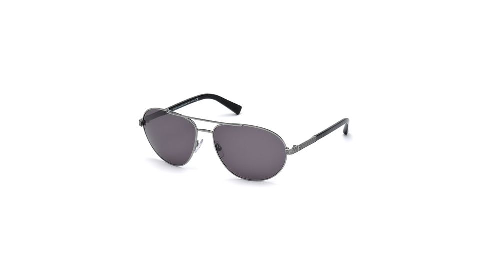 Ermenegildo Zegna EZ0011 Sunglasses - Shiny Palladium Frame Color, Smoke Lens Color