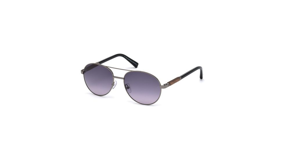 Ermenegildo Zegna EZ0013 Sunglasses - Shiny Gun Metal Frame Color, Gradient Smoke Lens Color