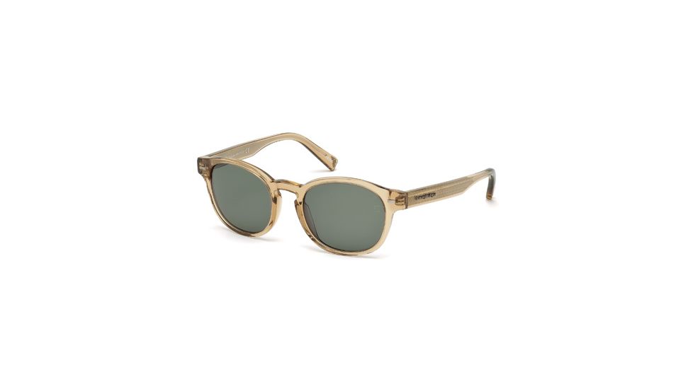 Ermenegildo Zegna EZ0029 Sunglasses - Shiny Light Brown Frame Color, Green Lens Color