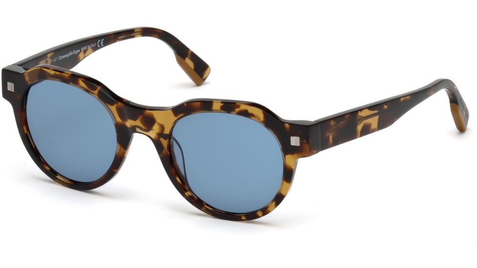 Ermenegildo Zegna EZ0102 Sunglasses - Dark Havana Frame Color, Blu Mirror Lens Color