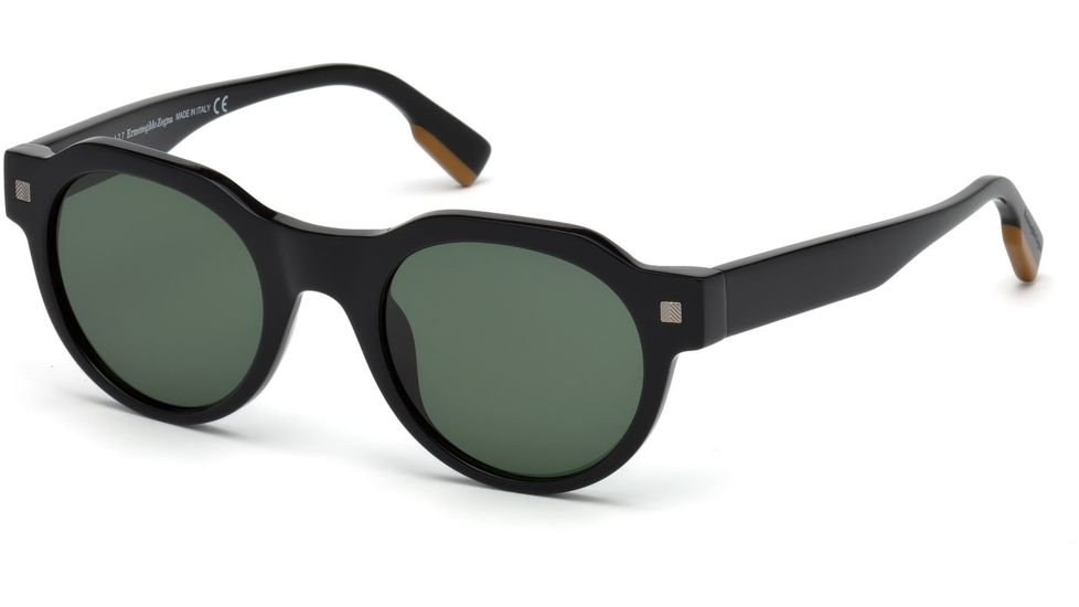 Ermenegildo Zegna EZ0102 Sunglasses - Shiny Black Frame Color, Green Lens Color