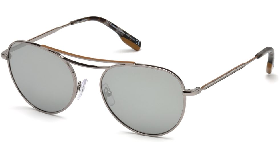 Ermenegildo Zegna EZ0103 Sunglasses - Shiny Rhodium Frame Color, Smoke Mirror Lens Color