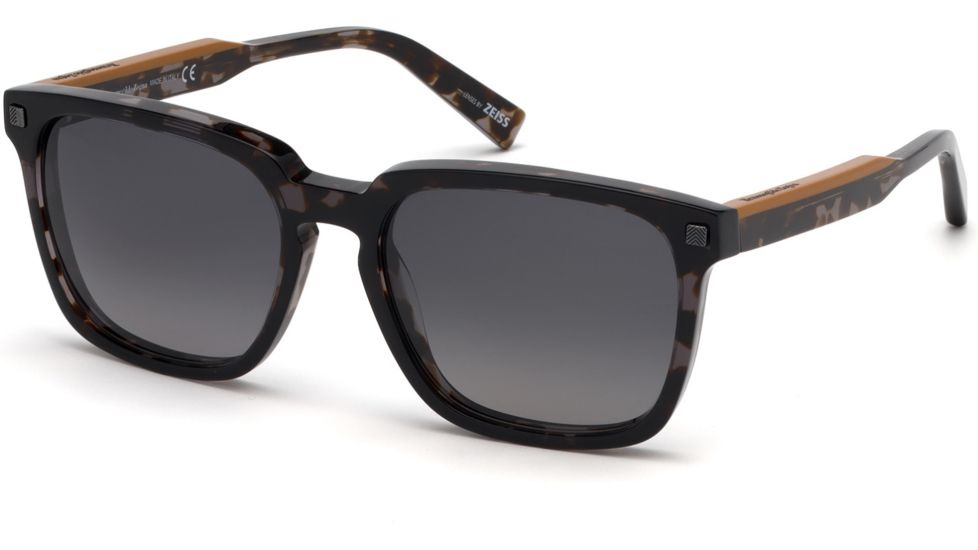 Ermenegildo Zegna EZ0119 Sunglasses - Coloured Havana Frame Color, Smoke Polarized Lens Color