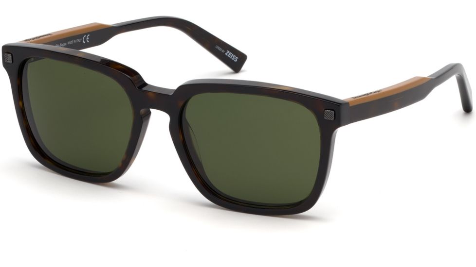 Ermenegildo Zegna EZ0119 Sunglasses - Dark Havana Frame Color, Green Lens Color