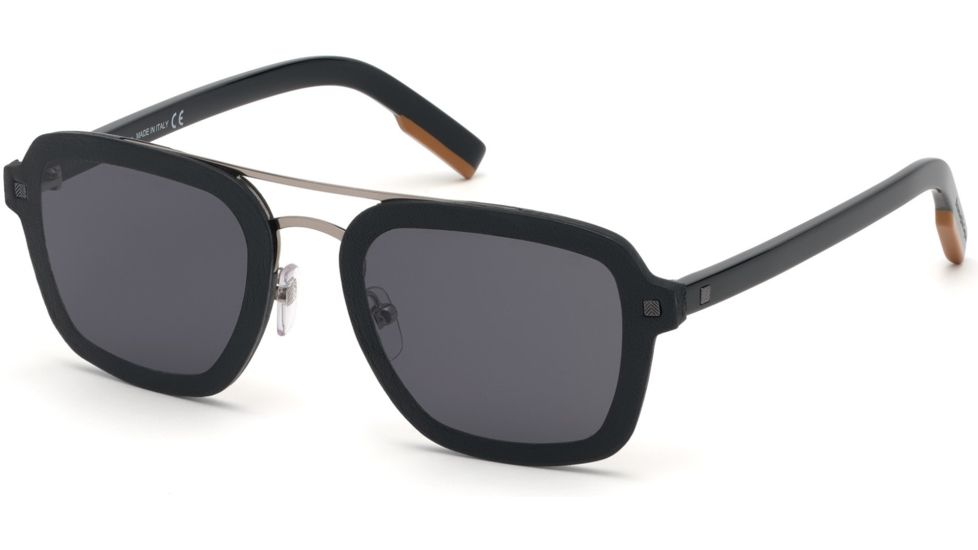 Ermenegildo Zegna EZ0120 Sunglasses - Shiny Black Frame Color, Smoke Lens Color