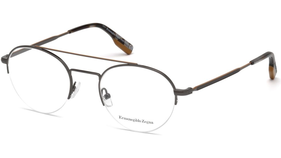 Ermenegildo Zegna EZ5131 Eyeglass Frames - Shiny Gumetal Frame Color, Shiny Gumetal Lens Color