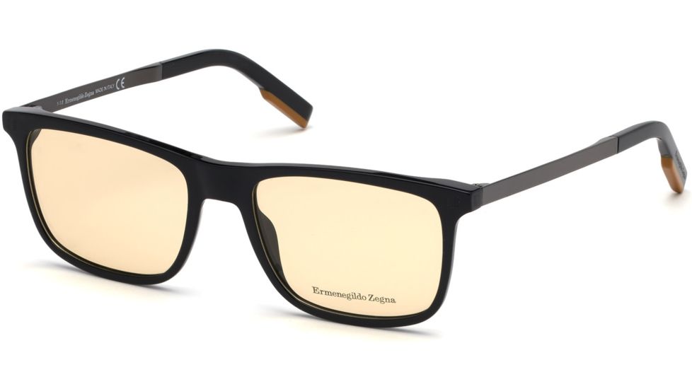 Ermenegildo Zegna EZ5142 Eyeglass Frames - Shiny Black Frame Color, Shiny Black Lens Color