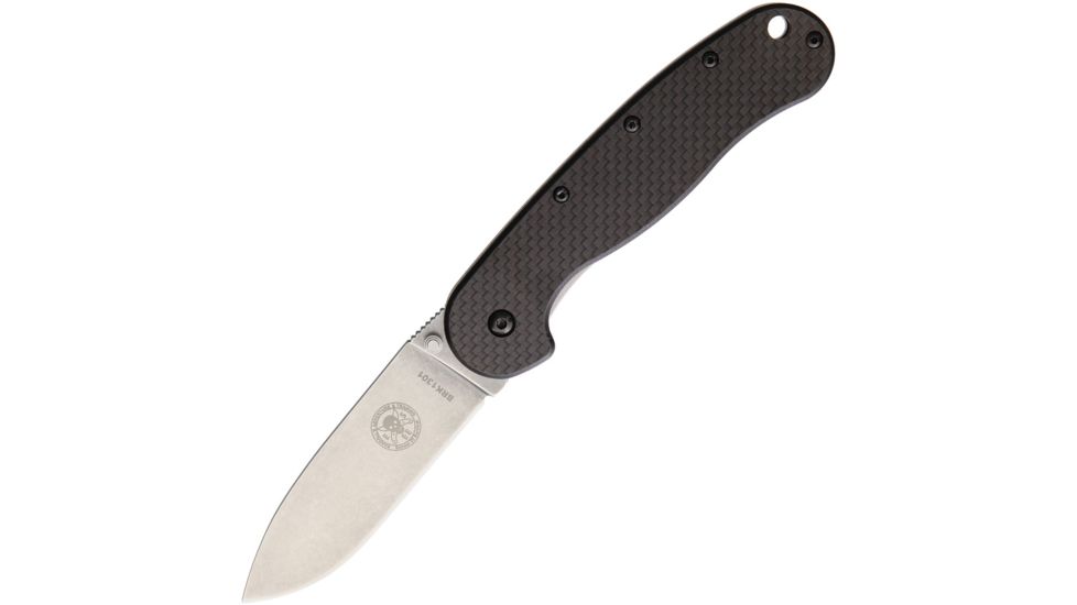 Esee Avispa Framelock CF D2 Folding Knife,3.5in,D2 Tool Steel,Standard Edge,Stonewash,G10 Handle BRK1302CF