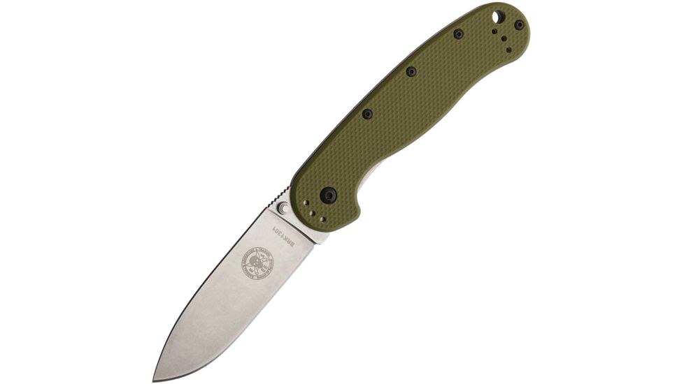 Esee Avispa Stonewash Folding Knife,3.5in,AUS-8 Steel,Drop Point,Stonewash,OD Green,Synthetic Handle BRK1301OD