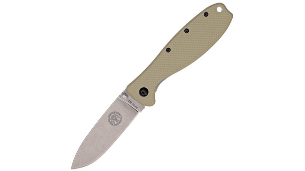 ESEE BRK Zancudo Framelock Folding Knife,3in,AUS-8A stainless blade,Desert Tan/Stonewash Glass Filled Nylon Front Handle BRKR1DT