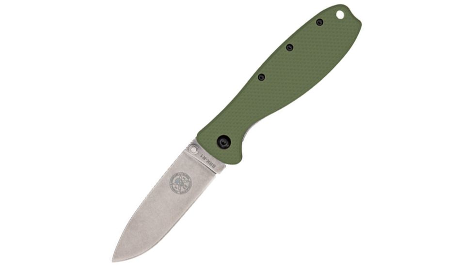 ESEE BRK Zancudo Framelock Folding Knife,3in,AUS-8A stainless blade,Od Green/Stonewash Glass Filled Nylon Front Handle BRKR1OD