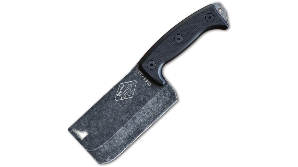 Esee Cleaver Black G10, 5.5 black stonewash finish 1095HC steel blade, Black textured G10 handle, ESEE-CL1