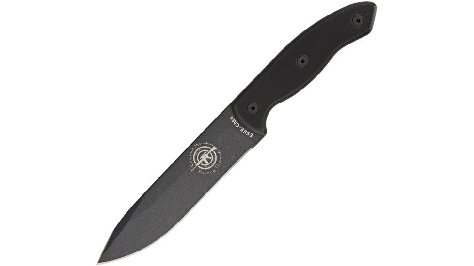 Esee CM6 Combat Tactical Fixed Blade Knife, 5.75in, 1095 Carbon Steel, Black, G10 Handle ESCM6TGB