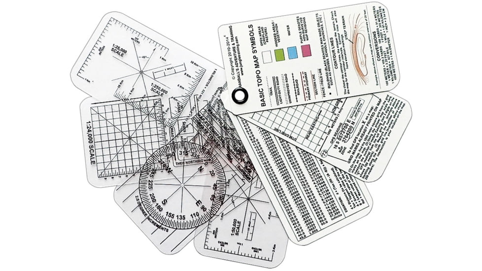 Esee Compass Cards, 2.13in X 4.25in X .13in, Includes Three White Instruction Cards And Four Clear Cards Used To Overlay A Map To Determine Grid Locations, Azimuths, Distance, COMPASS CARDS