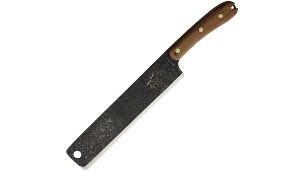 Esee Expat Libertariat Machete Knife, 14in Overall, 9in Blade, Walnut Handle, Classic Condor Finish Cleaver Blade, Limited Run Of 550, Tan Nylon Sheath, LIBERTARIAT