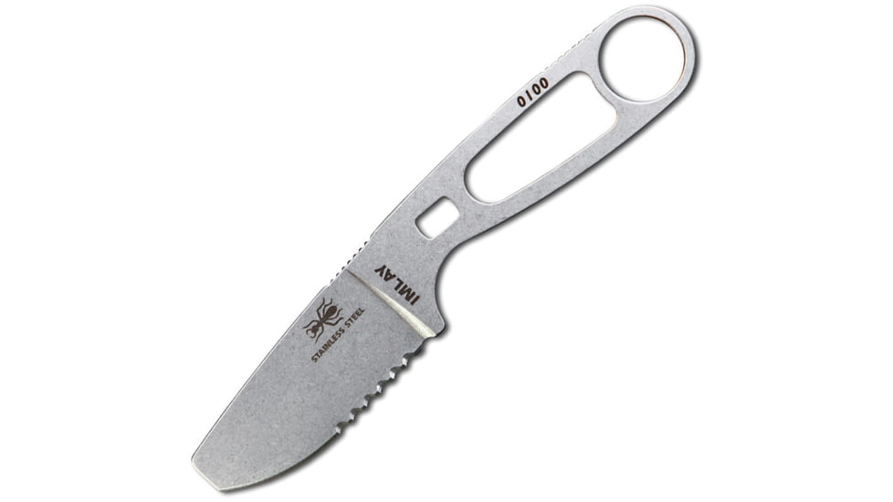 Esee Imlay Rescue Knife Orange Knife, 6in Overall, 2.25in SW Partially Serrated 440 SS Blade, One-Piece Construction, Finger Ring, Retention Strap, Orange Kydex Sheath, ESEE-IMLAY-OR
