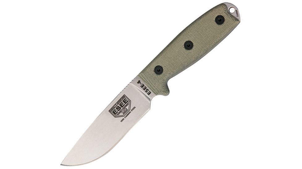 ESEE Model 4 Plain Edge Knife, M.O.L.L.E. back ES4PUCMB