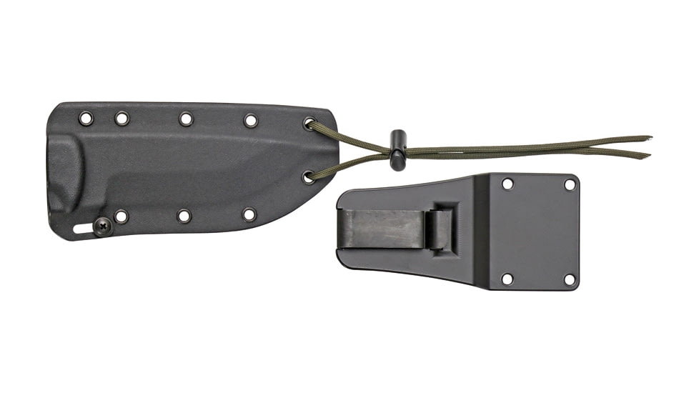 Esee Model 5 Fixed Knife, Sheath, 5.25in, Black Carbon/Powder Coat Stainless, Orange G10 Handle ES5POR