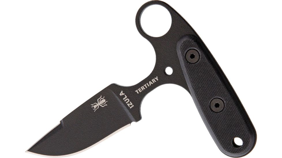 Esee Tertiary Push Dagger Fixed Blade Knife, 2.5in, 1095 Carbon Steel, Standard Edge, Clip Point, Black, G10 Handle ESTERTIARY